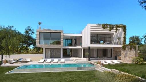 Project for a beautiful detached house with pool in Cala Vinyas Project for a beautiful detached house with pool in Cala Vinyas