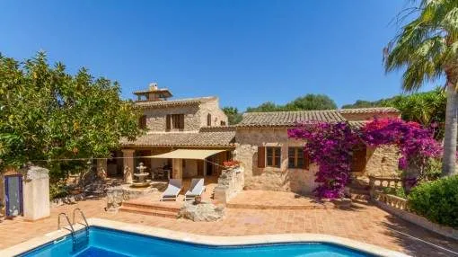 Captivating natural stone finca with pool and fantastic far reaching views in Son Macia