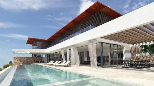 New villa project with active building license and sea views in Cala Vinyas New villa project with active building license and sea views in Cala Vinyas