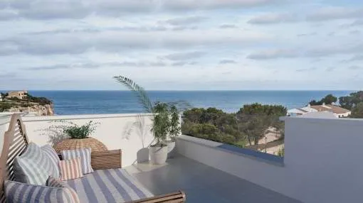 Modern building project with sea views in Cala Santanyi, only a few metres from a sandy beach