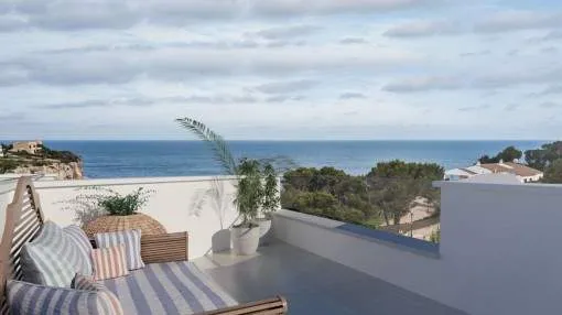 Modern building project with sea views in Cala Santanyi, only a few metres from a sandy beach Modern building project with sea views in Cala Santanyi, only a few metres from a sandy beach