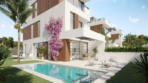 High-class project of semi-detached houses with 5 bedrooms, private pool and sea views in Portocolom High-class project of semi-detached houses with 5 bedrooms, private pool and sea views in Portocolom