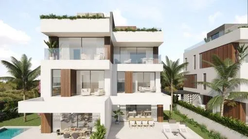 High-class project of semi-detached houses with 3 bedrooms, private pool and sea views in Portocolom High-class project of semi-detached houses with 3 bedrooms, private pool and sea views in Portocolom