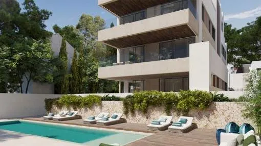 Wonderful new construction ground floor apartment in a beautiful complex with terrace and garden in Son Armadams, near Palma's harbour