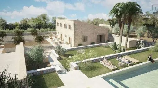 Farmhouse with a project for a detached house and pool with building permit applied for near Manacor Farmhouse with a project for a detached house and pool with building permit applied for near Manacor
