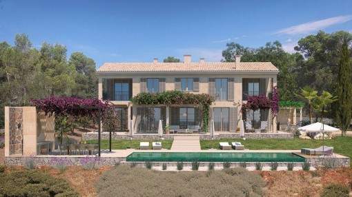 Exclusive newly built finca with spectacular panoramic views in a top location near Santanyí Exclusive newly built finca with spectacular panoramic views in a top location near Santanyí