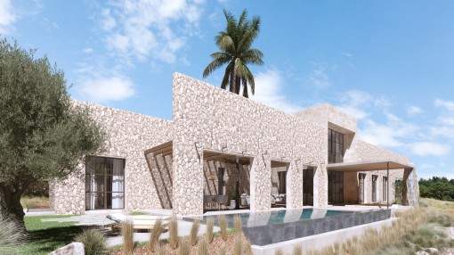 Tremendous newly-built finca with breathtaking views as far as Santanyi and the sea Tremendous newly-built finca with breathtaking views as far as Santanyi and the sea