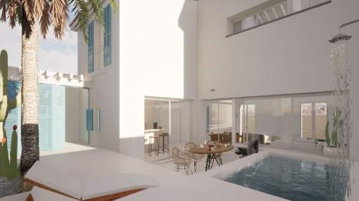 Unique project for a modern town-house with pool in the heart of Colonia Sant Jordi Unique project for a modern town-house with pool in the heart of Colonia Sant Jordi