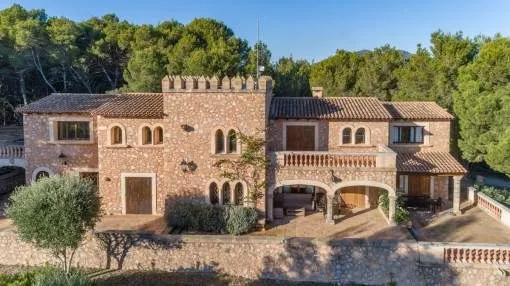 Spectacular castle surrounded by nature with splendid views of the sea and more in Son Servera