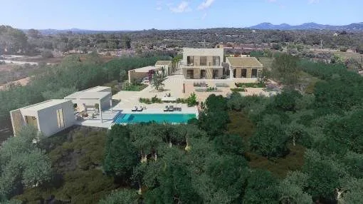 Wonderful, newly-built finca with panoramic views as far as the sea near to Ses Salines Wonderful, newly-built finca with panoramic views as far as the sea near to Ses Salines