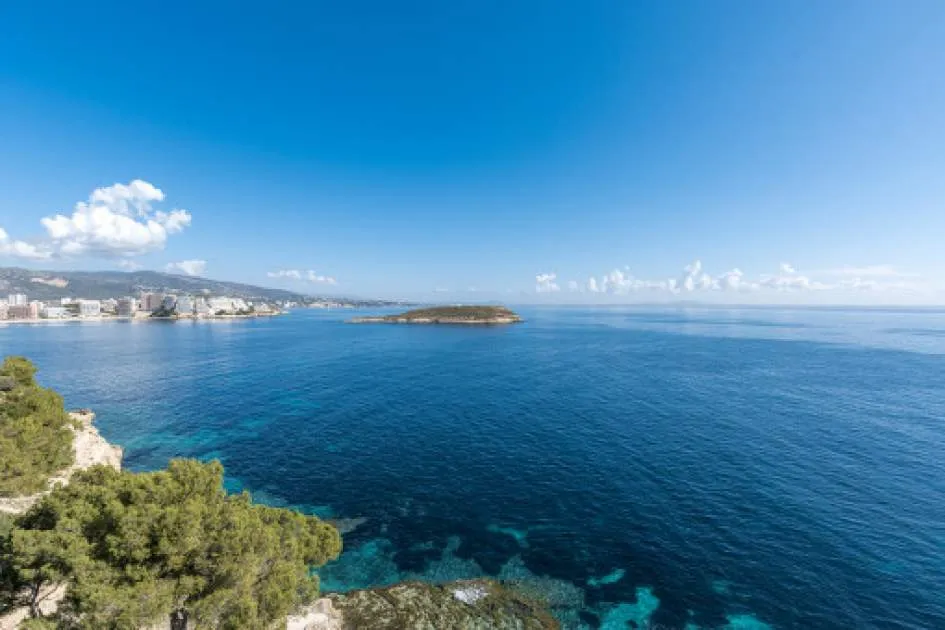 Fantastic sea view villa in first sea line and with direct access to the sea in Cala Vinyes