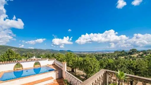 Comfortable rustic chalet with a further separate plot of land and unique panoramic views over the bay of Alcudia