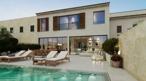 Ses Salines - unique newly-built town-house with pool, Mediterranean garden and sweeping views