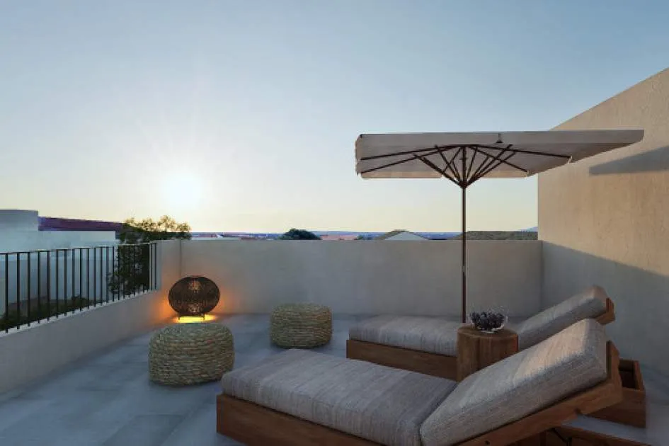 First-class, newly-built town-house with Mediterranean garden and pool in Ses Salines