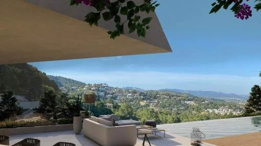Beautiful, flat building plot with partial sea views and building project in Son Vida Beautiful, flat building plot with partial sea views and building project in Son Vida