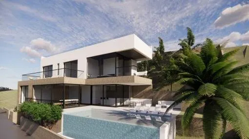 Exclusive, newly-built villa with breathtaking views over the sea and the town of Palma