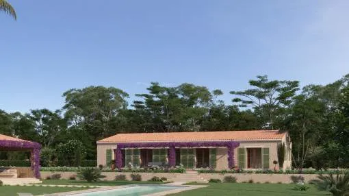 Unique, newly-built finca with panoramic views and pool near Cas Concos