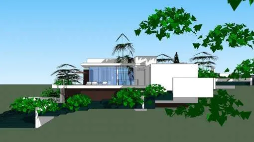 Villa construction project with pool and sea view in Santa Ponsa
