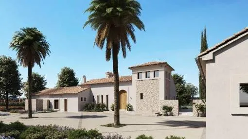 A dream of a country estate - Mediterranean new-build finca with lots of privacy and pool in exclusive residential community near Es Trenc