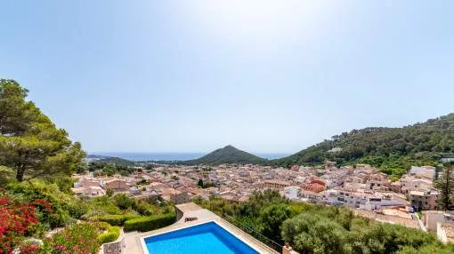 Stately palazzo with pool and panoramic views at Capdepera Castle