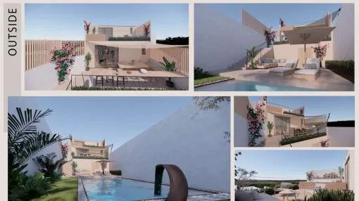 Townhouse with a magnificent valley view and a pool in Campanet