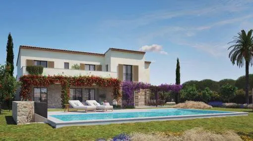 Elegant, newly-built finca with pool and wonderful sweeping views in the mountains near Manacor
