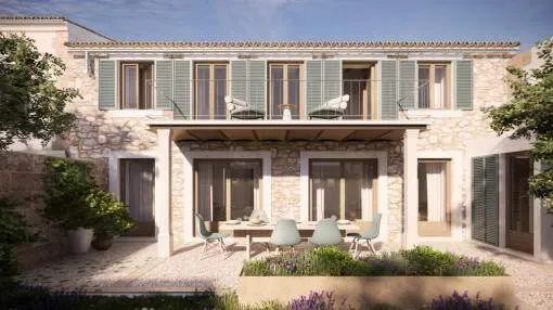 New construction project for a traditional village house in Sineu with pool and large garden