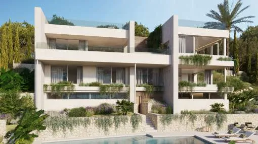 Modern villa with 2 pools and sea views, only a short walk from the Santa Ponsa beach