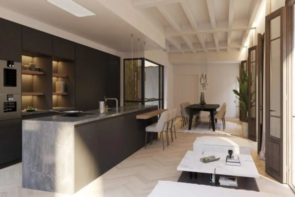 Very high-quality, fully-renovated town-house with indoor pool and roof terrace in the heart of the old town district of Palma