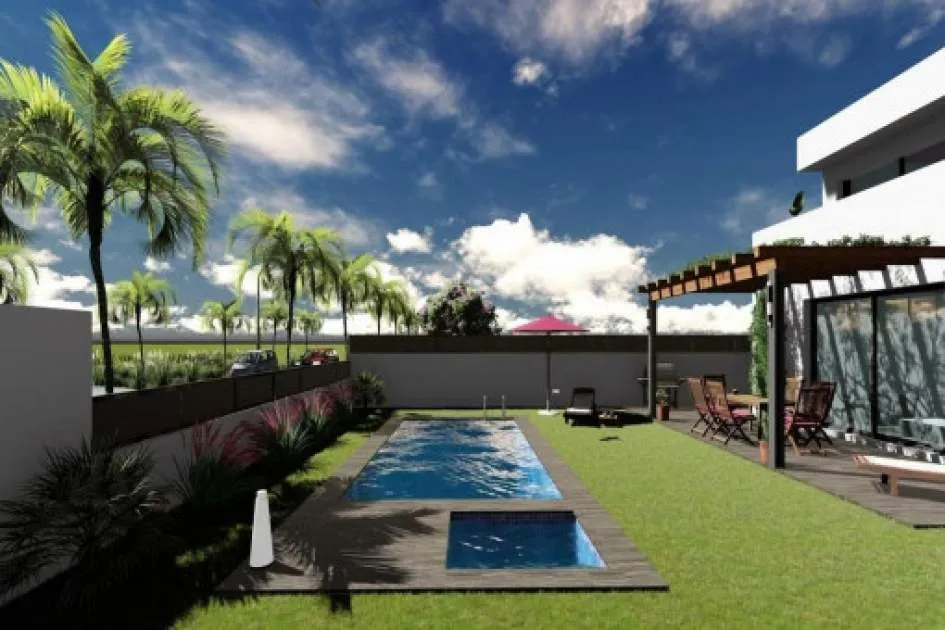 Building plot with modern construction project and partial sea views in Las Palmeras