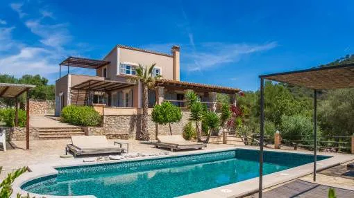Modern finca on a hill in a nature reserve with vacation rental license