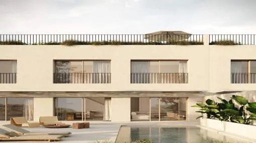 Unique newly-built town-house with pool and exceptionally large garden in Ses Salines Unique newly-built town-house with pool and exceptionally large garden in Ses Salines