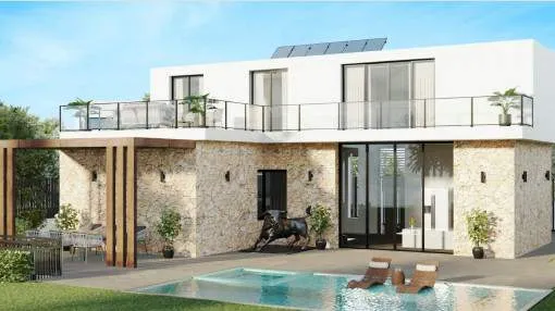 Exclusive newly built luxury villa with panoramic views and pool - close to Es Trenc