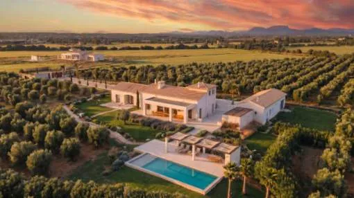 Rural luxury finca with pool and olive grove – turnkey new build near Es Trenc and Sa Ràpita