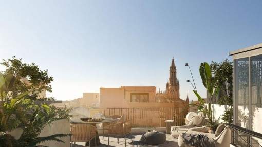 Wonderful, completely refurbished penthouse apartment with its own pool and roof terrace in the center of Palma's old town for first occupancy Wonderful, completely refurbished penthouse apartment with its own pool and roof terrace in the center of Palma's old town for first occupancy
