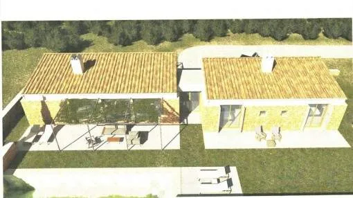Building plot with construction licence and project for a detached house with pool and sea views in Sant Llorenc