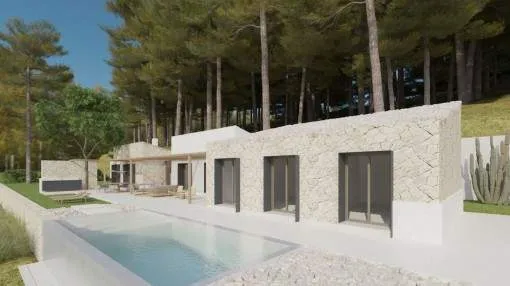 Newly constructed finca with a pool in the heart of the island in Sineu