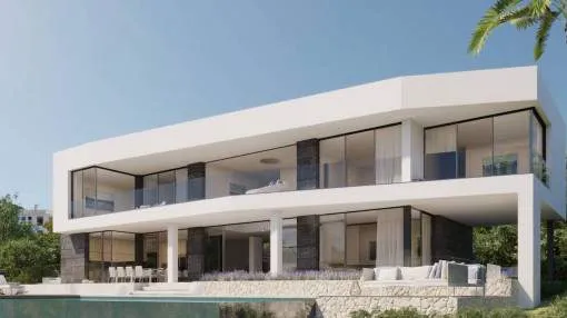 Exclusive, modern family-villa with roof terrace and pool in Cala Vinyes