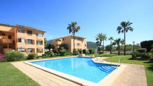 Mediterranean apartment offering great potential in a well-maintained residential complex with harbour views in Port Andratx