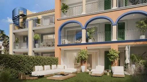 Garden apartment in a new development near the port of Portocolom