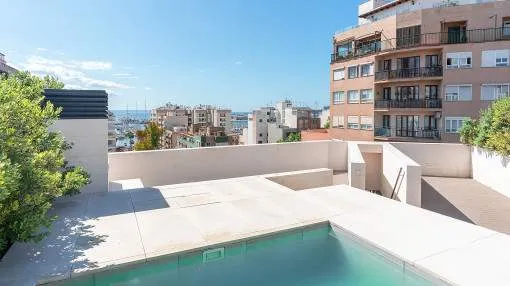 Modern penthouse in Santa Catalina with private rooftop terrace and pool