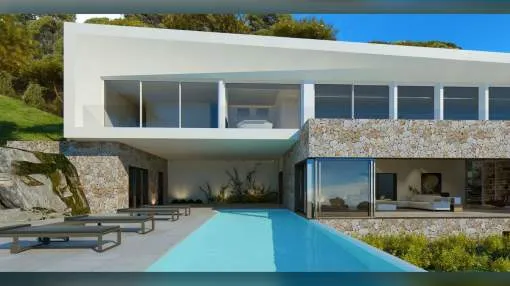 Building plot with an exceptional villa project in Sol de Mallorca Building plot with an exceptional villa project in Sol de Mallorca