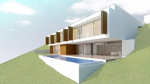 South-facing building plot in Costa d'en Blanes with license and project