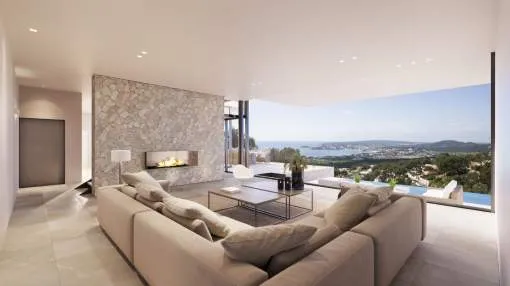 New build villa with spectacular sea views above Puerto Portals