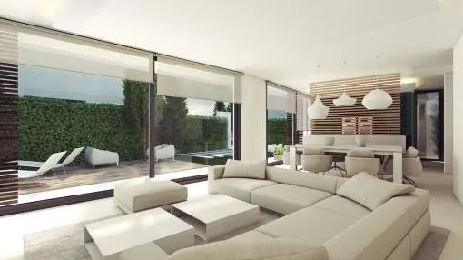 Modern villa with private pool and garden in Palma under construction Modern villa with private pool and garden in Palma under construction