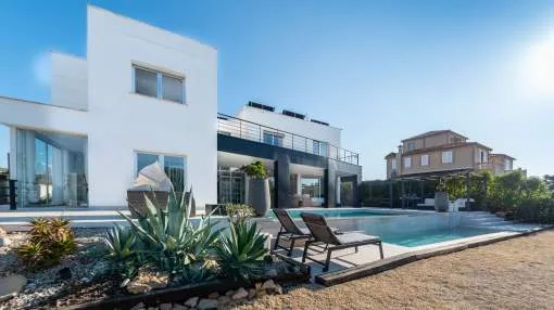 Modern villa with heated pool and panoramic views in Sa Torre