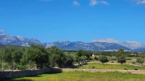 Building plot with licence and fantastic mountain view in Llubi