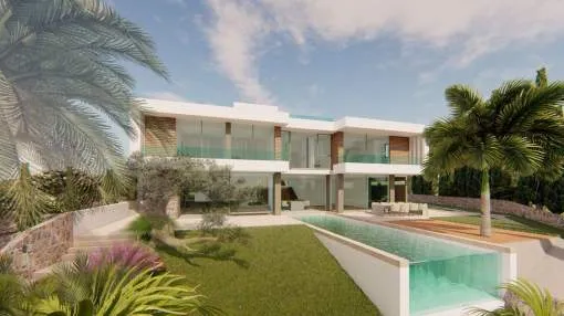 Designer Villa with Harbor Views on a park-like Plot
