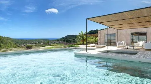 Neo Finca in the hills of Son Maciá near Porto Colom/Porto Cristo with sea views