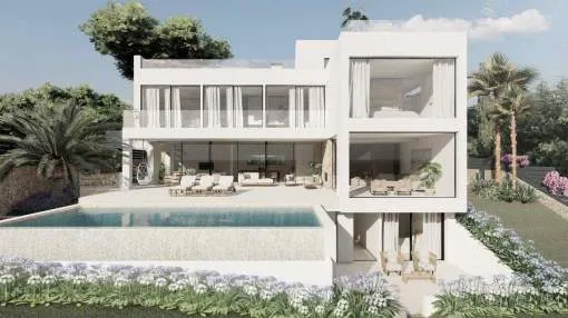 Newly built villa with views over Palma and the sea